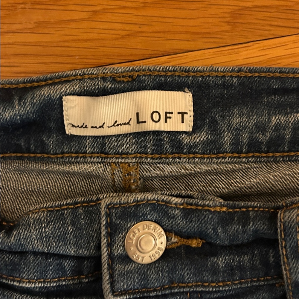 LOFT Dark Blue Flare Jeans - Picture 3 of 8